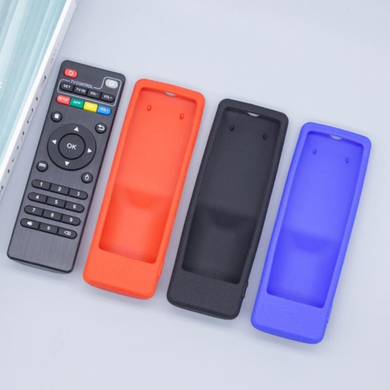 Silicone Cover for DOMYBOX DB52C7 Remote, Textured Grip Sleeve with Wrist Lanyard and Button Window for Home Use