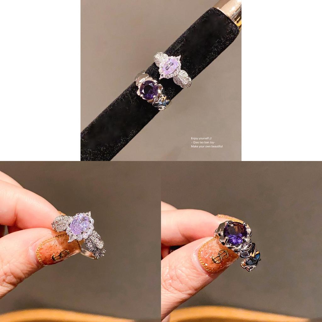 Zircon Oval Geometric Fashion Ring For Women Elegant Jewelry Accessory