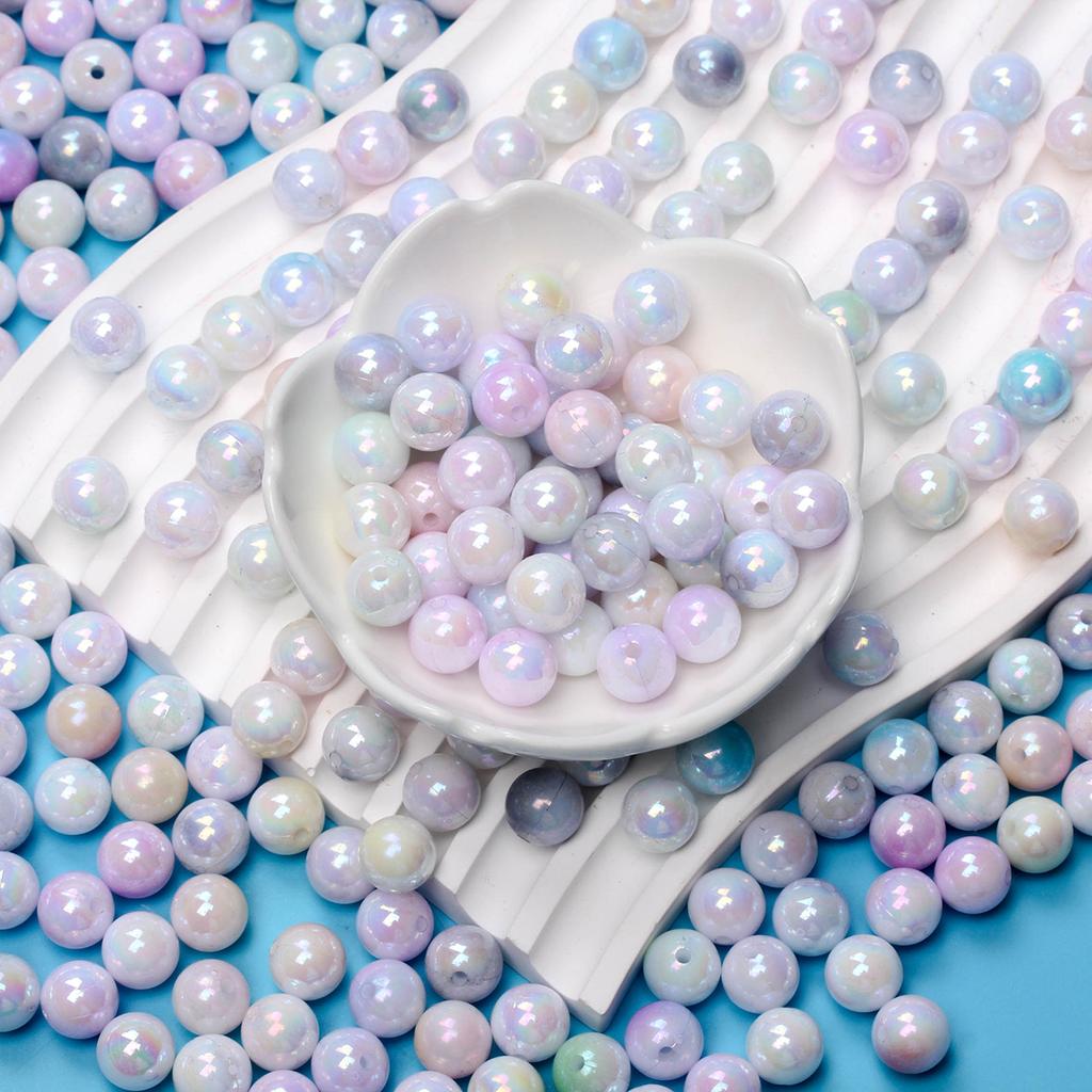 High Quality Fashion Two-color 200pcs 8/10mm DIY Earrings Bracelet Handmade Accessories Necklace AB Color Jewelry Beaded Material Round Beads