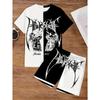 Summer Men's T-shirt Cartoon 3D Printed Pattern Breathable Lightweight Polyester Men's T-shirt Short Sleeved Shorts Set