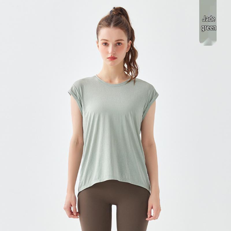 

Women s Quick-Dry Sweat-Wicking Short Sleeve Yoga Top L