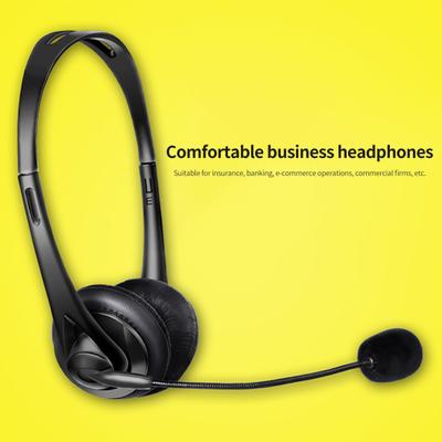 Business Headset HD-compatible Sound Effect Noise Cancelling Breathable 3.5mm Wired Call Center Headphone with Microphone for Truck Driver Office