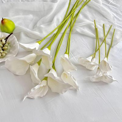 Large Long Stem Calla Lily EVA Touch Artificial Flower for Home, Wedding, and Photo Props