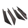 4pcs Universal Black Car Body Spoiler Front Bumper Lip Splitter Fins Trim