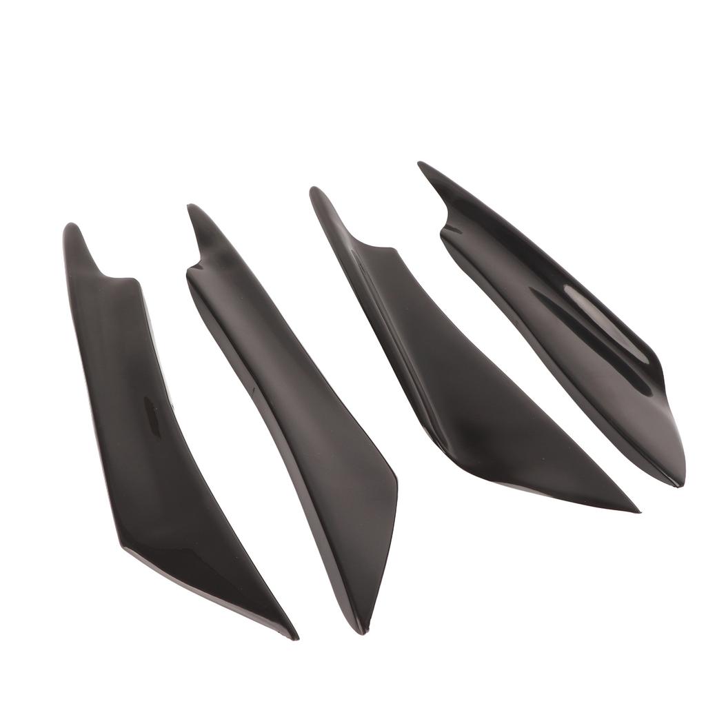 4pcs Universal Black Car Body Spoiler Front Bumper Lip Splitter Fins Trim