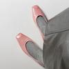 2025 Spring and Summer New Low-heeled Square-headed Shallow-mouth Grandma Shoes Women's French Thick-heeled Pink Versatile Lazy Casual Shoes