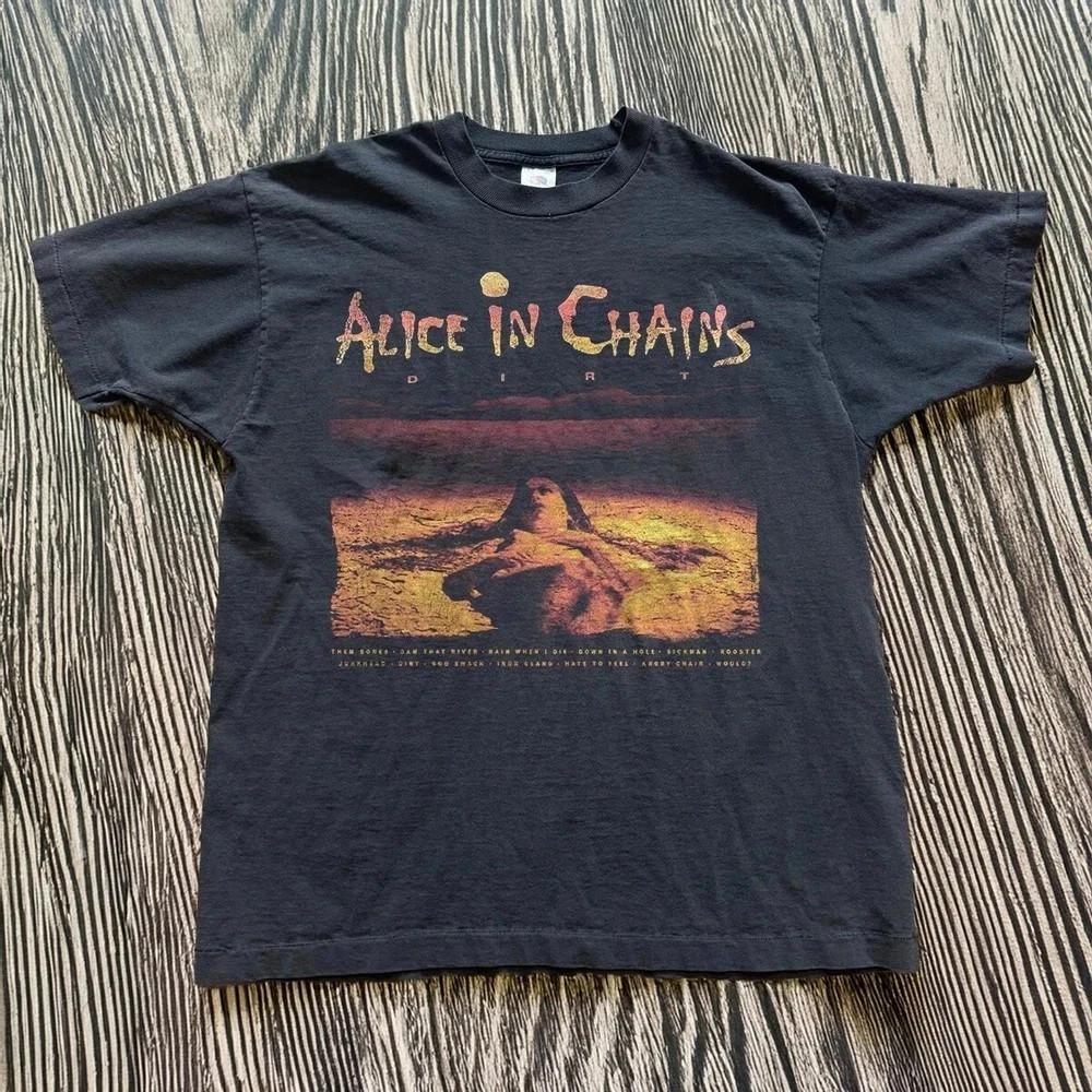 

NEW! Alice in Chains Dirt 90s Heavy Metal 1992 Unisex Black T-shirt Size S-5XL Unisex T-Shirt XXXXL