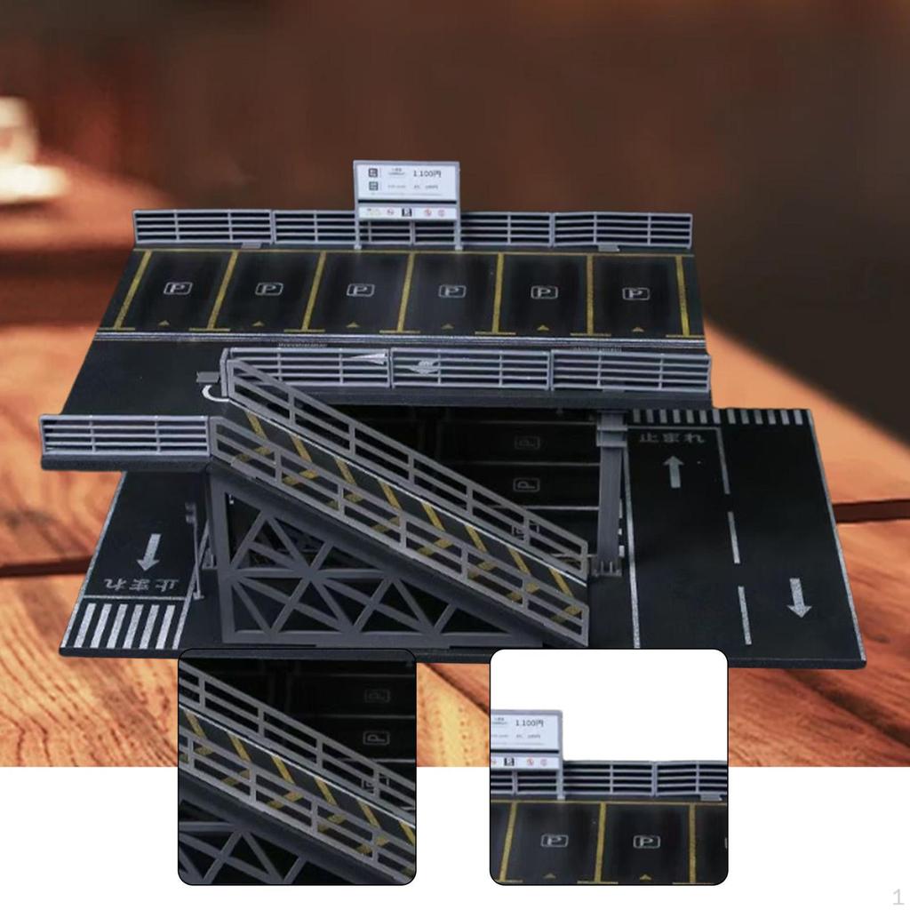 1/64 Parking Lot Diorama Model Car Display Case Decoration Easy Assembly Scenario Toy