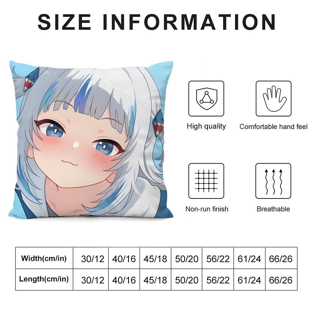 G-Gawr Guraa Anime Cushion Cover Pillowcase Ultra Soft Skin Friendly Fabric Cloud Like Comfort & Concealed Zipper