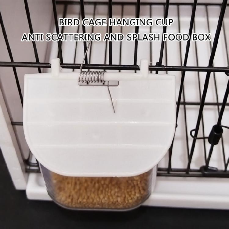 Parrots Feeders Food Container Feeding Box Antispill Birds Feeding Supply Clear Seethrough External Food Cup Feeders 6PC