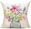 Throw Pillow Covers Spring Summer Garden Flowers Farmhouse Patio Decorative Cushion Covers Home Decor Couch For Sofa Livingroom