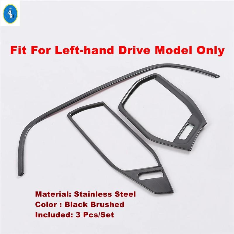 Schwarzes gebürstetes Style Frontlüftungsgitter / Türlautsprecher / Scheinwerferschalter Abdeckung Zierleisten Zubehör für Ford Focus MK4 - 2025