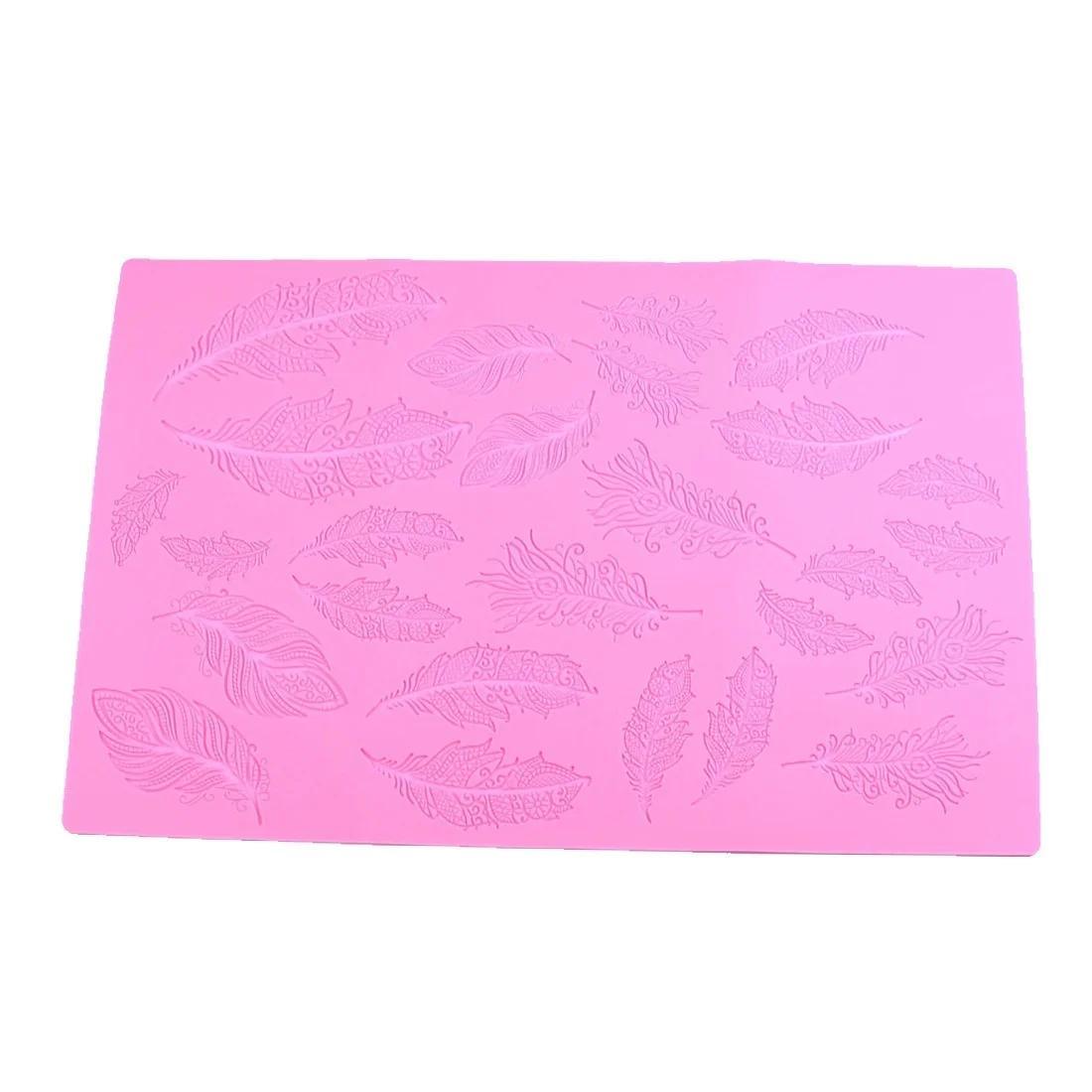 

New Vintage Lace Feather Silicone Mold Cake Dessert Chocolate Candy Table Decoration Mold Color Random Cake Decoration