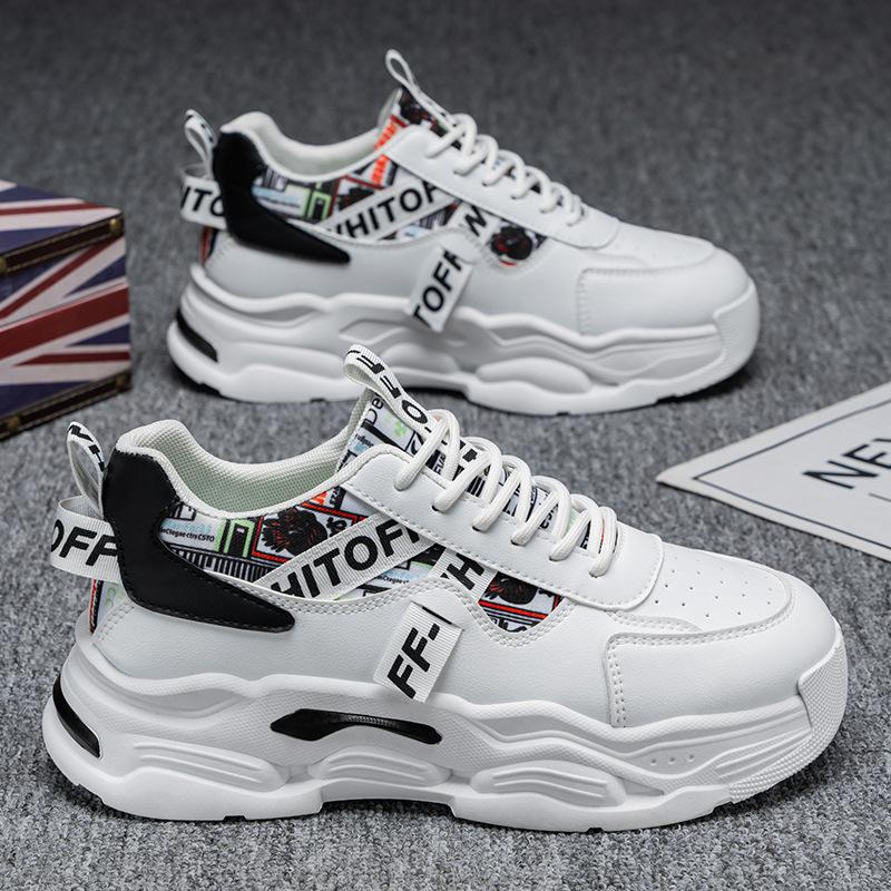 Men s shoes, new breathable white shoes, men s trend, versatile platform sneakers, casual trendy shoes 39