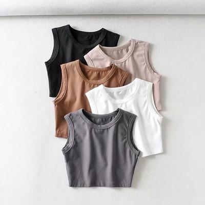 Chaleco deportivo sin mangas para mujer, camiseta elástica ajustada sin cintura para Fitness, camisetas cortas para ciclismo