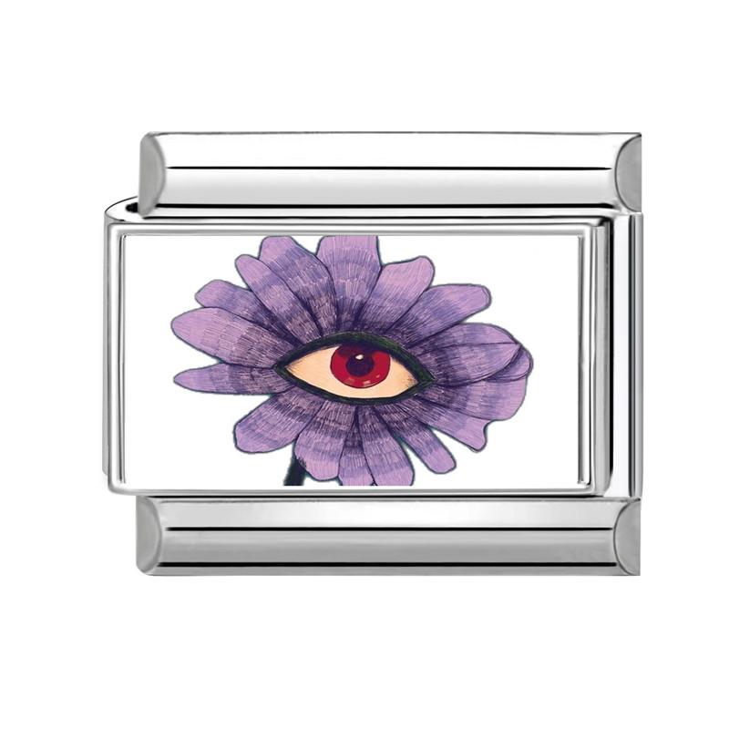 Trendy Colorful Flowers Butterfly Eye Orange Sun Italian Charm Bracelet Link Fit 9MM Stainless Steel DIY Making Beads Jewelry