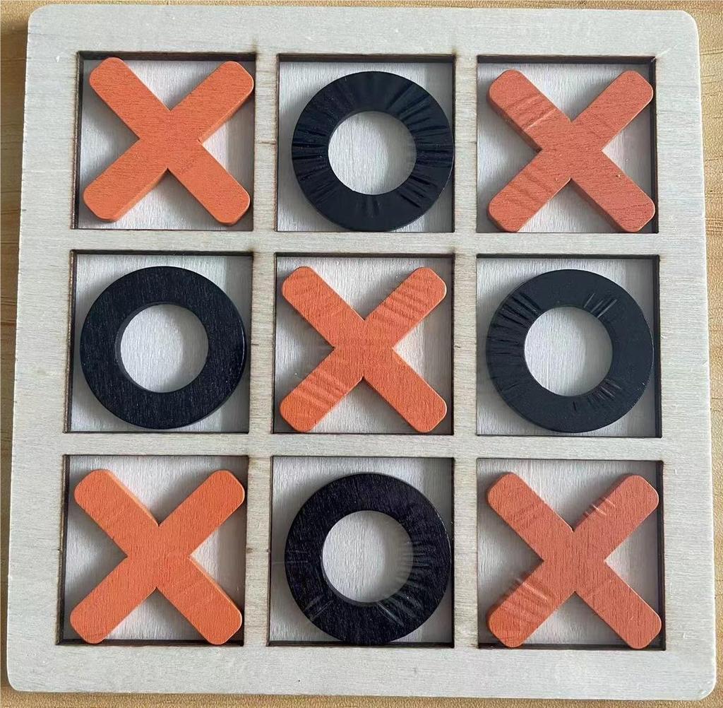 Wooden Tic-Tac-Toe Board Game: Educational Toy for Kids' Logical Thinking