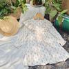 Sweet Girls Floral Cotton Dress Spring Long Sleeve Ruffled Collar Children Casual Party Dress For Kids