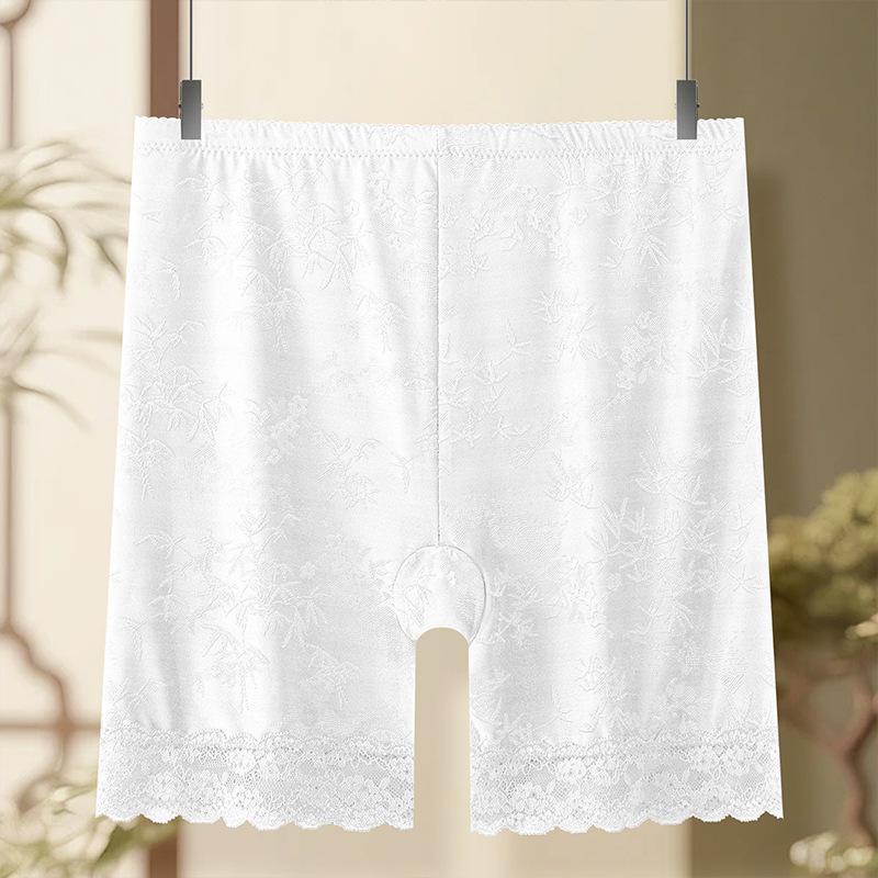 Plus Size Female Summer Lace Flower Border Guard Goes Without Trace High Waist Safety Leggings