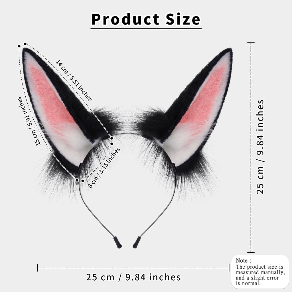 Faux Fur Plush Animal Bunny Ears Headband Furry Cute Rabbit Headwear For Parties Cosplay Costumen Accessory