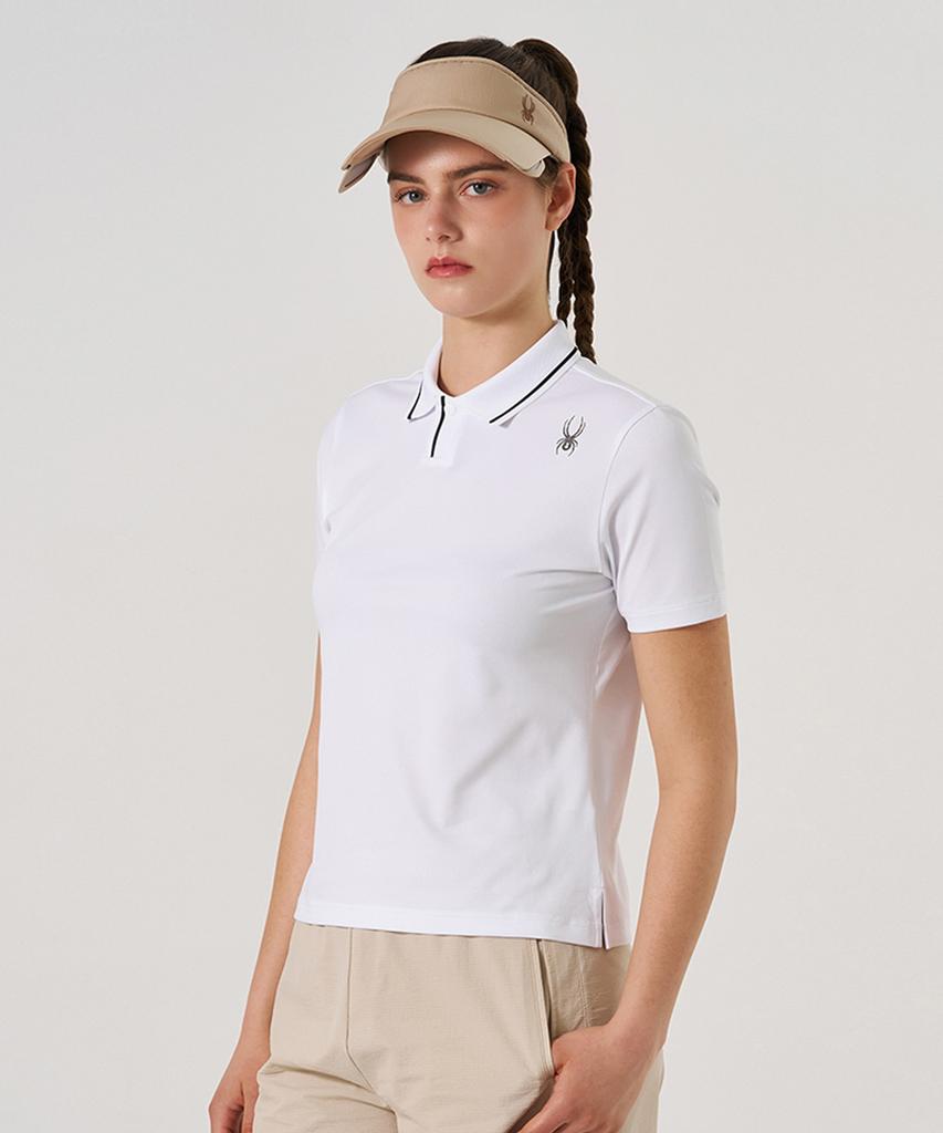 SPYDER Women'S Proweb Pique Collar Short Sleeve T-Shirt Splmcnts251Wwht