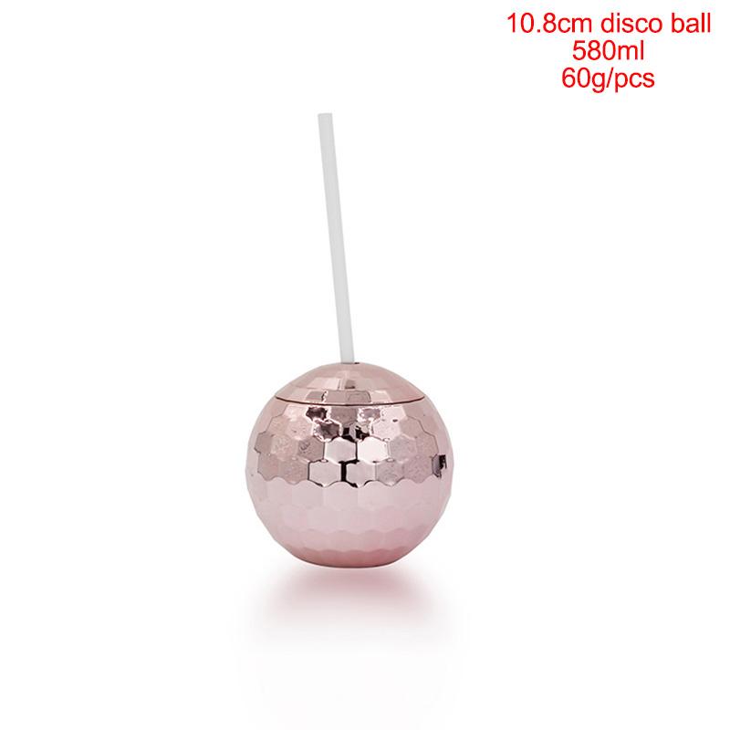 Стаканчики Диско-Шар Пластиковый Стаканчик для Напитков Светящийся Стаканчик для Коктейлей Серебристый Розовое Золото Стаканчик для Напитков для Дня Рождения Свадьбы Девичника 5pcs розового золота