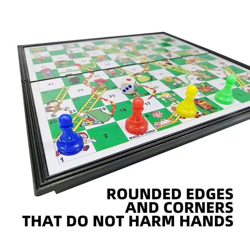 Desktop Foldable Snake Ladder Board And Game Family Chessboard Portable