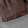 Vintage Red Brown Genuine Cow Men's Leather Jacket Slim Short Cowhide Coat Man Skin Clothes Spring Autumn