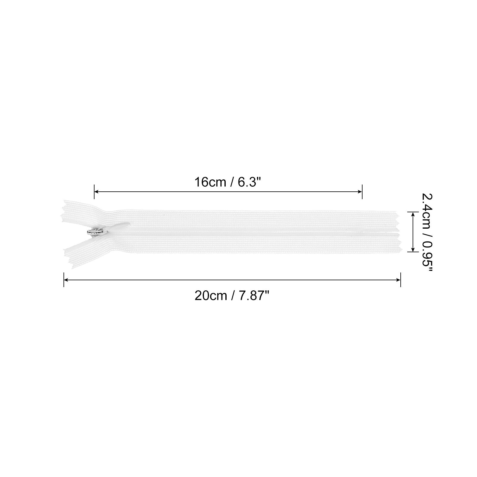 

5pcs Invisible Zippers 6/8/18inch Nylon Hidden Zippers True White/Black