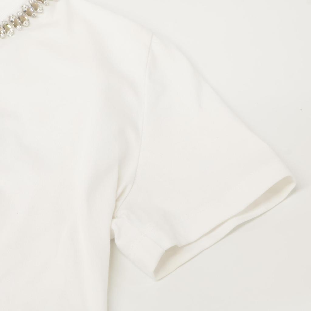 MIUMIU 2012 MJN448 Short Sleeve Top with Visage tops XS whiteUsed