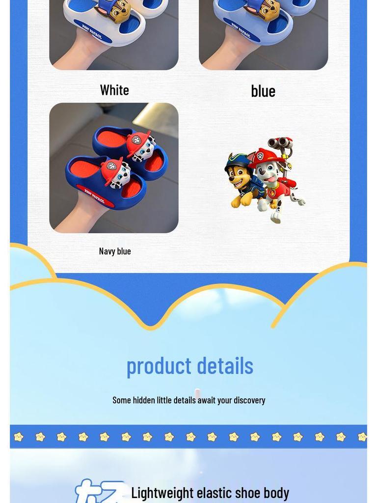Paw Patrol Girls' Summer Non-slip Cartoon Sandals Slippers