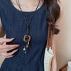 Ethnic Style Pearl Flower Pendant Necklace New Chinese Niche Versatile Collarbone Chain Retro Fashion Temperament Necklace Women