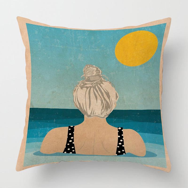 Nordic Style Abstract Art Figure Pillow Case 40x 40cm Living Room Sofa Decorative Cushion Cover Room Decorative Aesthetics