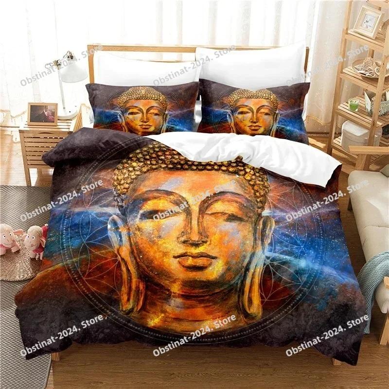 Buddha Statue Bedding Set Digital Bedding Set Duvet Cover Full Queen King Size Pillowcase Bed Printed Bed Set Aldult Kid Bedroom