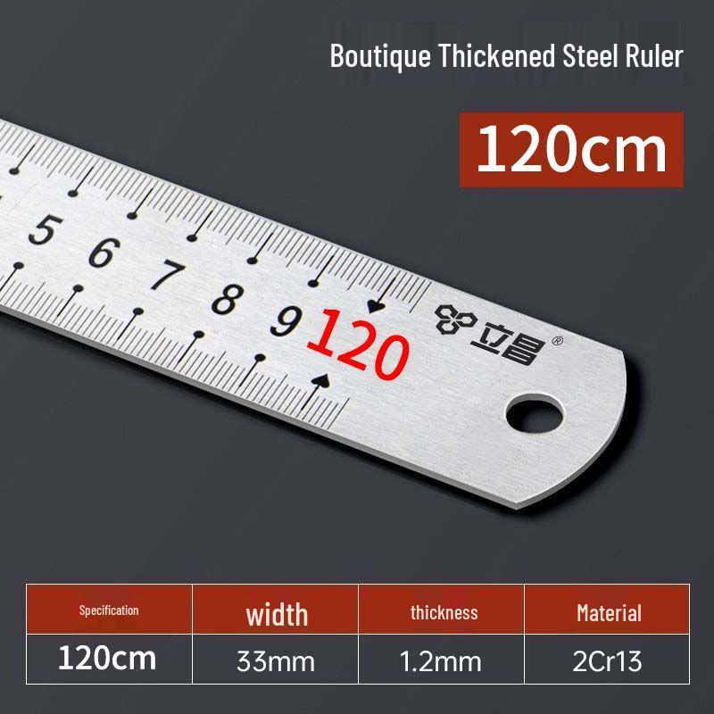 Stainless Steel Ruler - Available in 15/20/30/50cm and 1 Meter, Thickened Plate Straight Scale Ruler