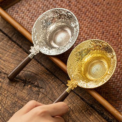 1PcGold Silver Color Mesh Tea Strainer Stainless Steel Filter Sieve Teaware Useful Tea Infusers Tea Ceremony Kitchen Accessories
