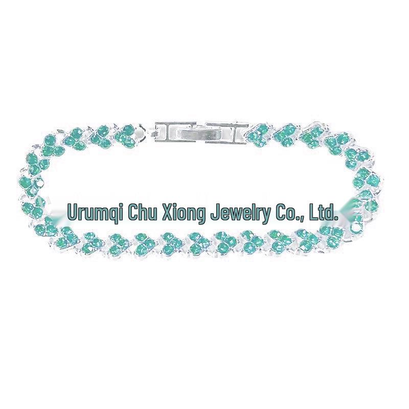 Heart-Shaped Rhinestone Silver-Plated Bracelet: Women's Crystal Fashion Hand Ornament