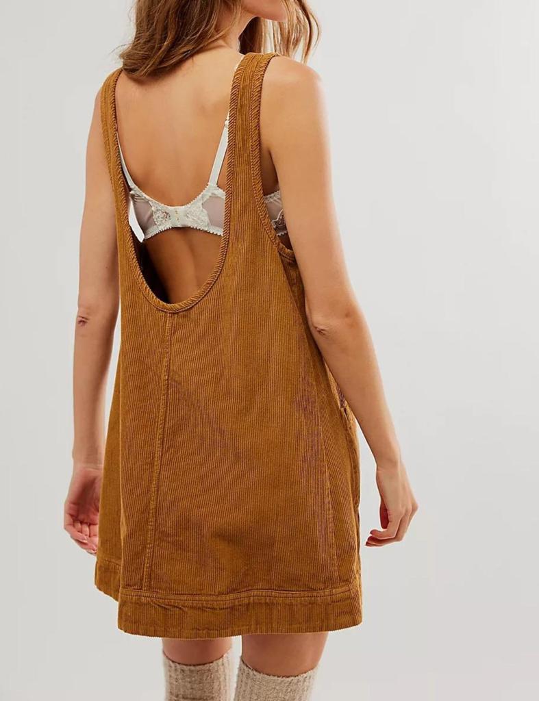 Damska sztruksowa sukienka bez rękawów Y2K casualowy jumper, Sukienka tank o retro fakturze, Luźna sukienka na ramiączkach w kształcie litery A, Streetwear z nostalgią lat 90.