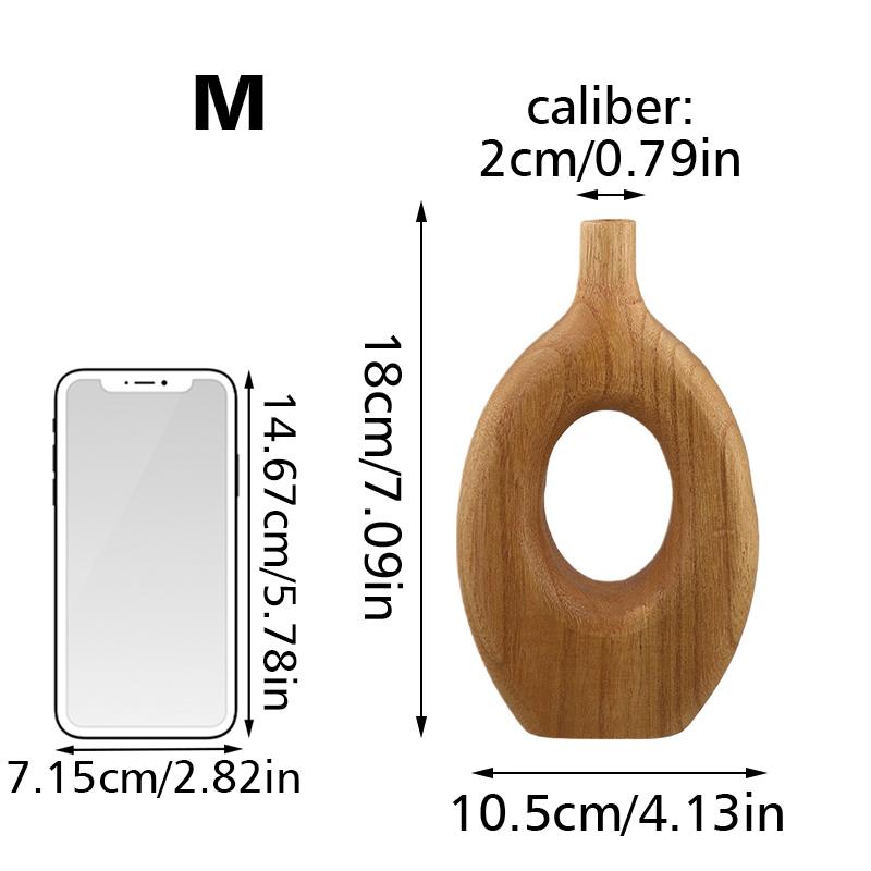 1 STÜCK/3 STÜCK Zen Vase Ästhetische Raumdeko Blumenvase Rustikale Holzvase Ornament Heimtischdeko