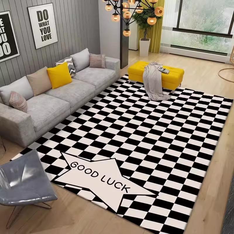 Living Room Bedroom Carpet Anti-slip Floor Mat Soft and Comfortable Faux Cashmere Carpet Easy To Clean and Machine Washable
