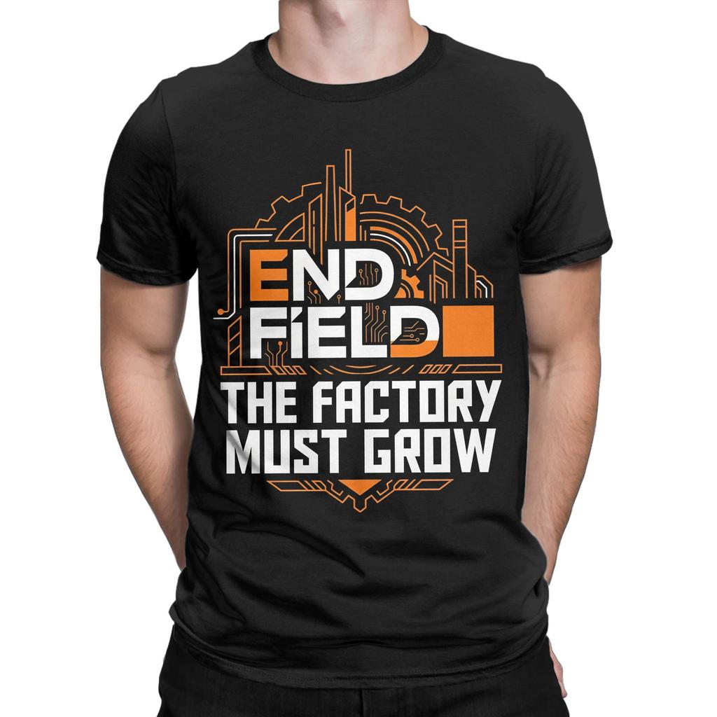Arknights Endfield La Fabbrica Deve Crescere Meme Fabbrica Espansione Automazione Costruzione Infinita T-shirt 100% Cotone