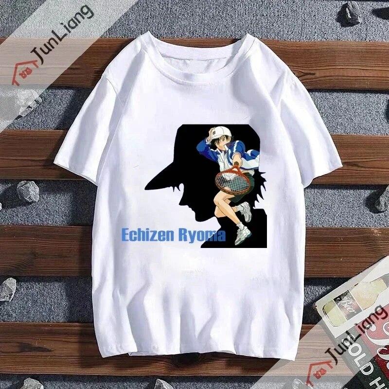 

Повседневная свободная рубашка с крутым принтом в стиле аниме «Теннисный принц футболки», популярные рубашки с мотивами