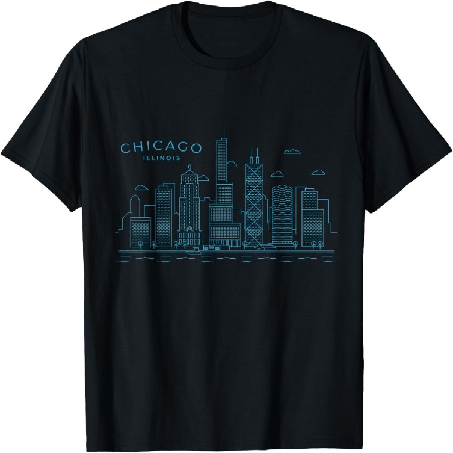 

Chicago Skyline Vintage Chicago Illinois T-Shirt XXXXXL різнокольоровий