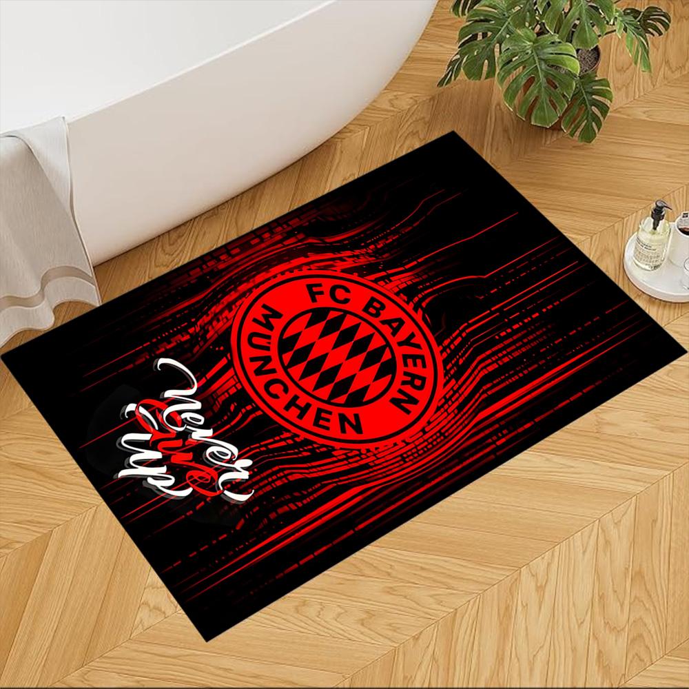 Bayern Munich Football Club Portable Floor Mat Soft Plush Water-resistant & Washable Kitchen & Bathroom Use Cute Cartoon Pattern Holiday Home Gift