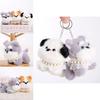 Plush Dog Keychain With Pearl Chain For Girls Gift And Bag Decoration