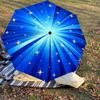 1 Stück Blaue Sterne Regenschirm - 8 Speichen verstärkt, Automatisches Öffnen, Leicht & Langlebig, Süßes Modeaccessoire für Draußen - W114