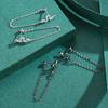 MODIAN Fashion Black Color Snake Stud Earrings 925 Sterling Silver Long Tassel Charm Earrings For Women Hypoallergenic Jewelry