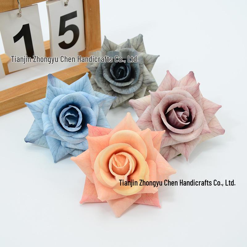 3D Printed Rose Flower Silk Headwear - Ethnic Minority Hair Accessory