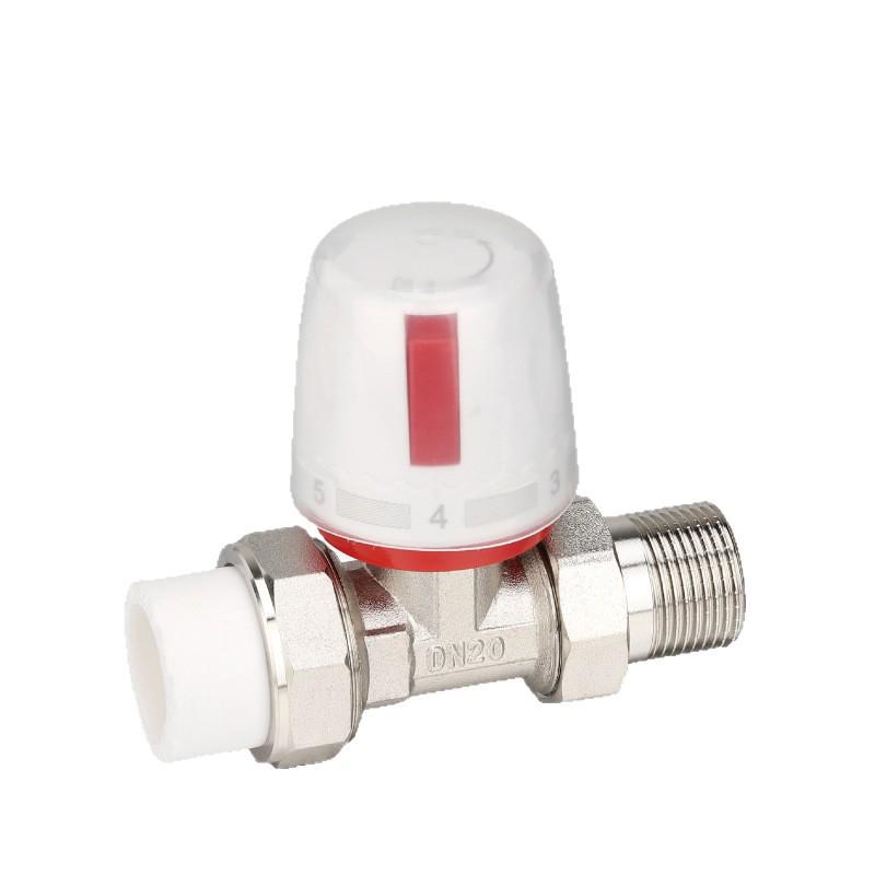 Brass PPR Straight Thermostatic Radiator Angle Valve for Floor Heating