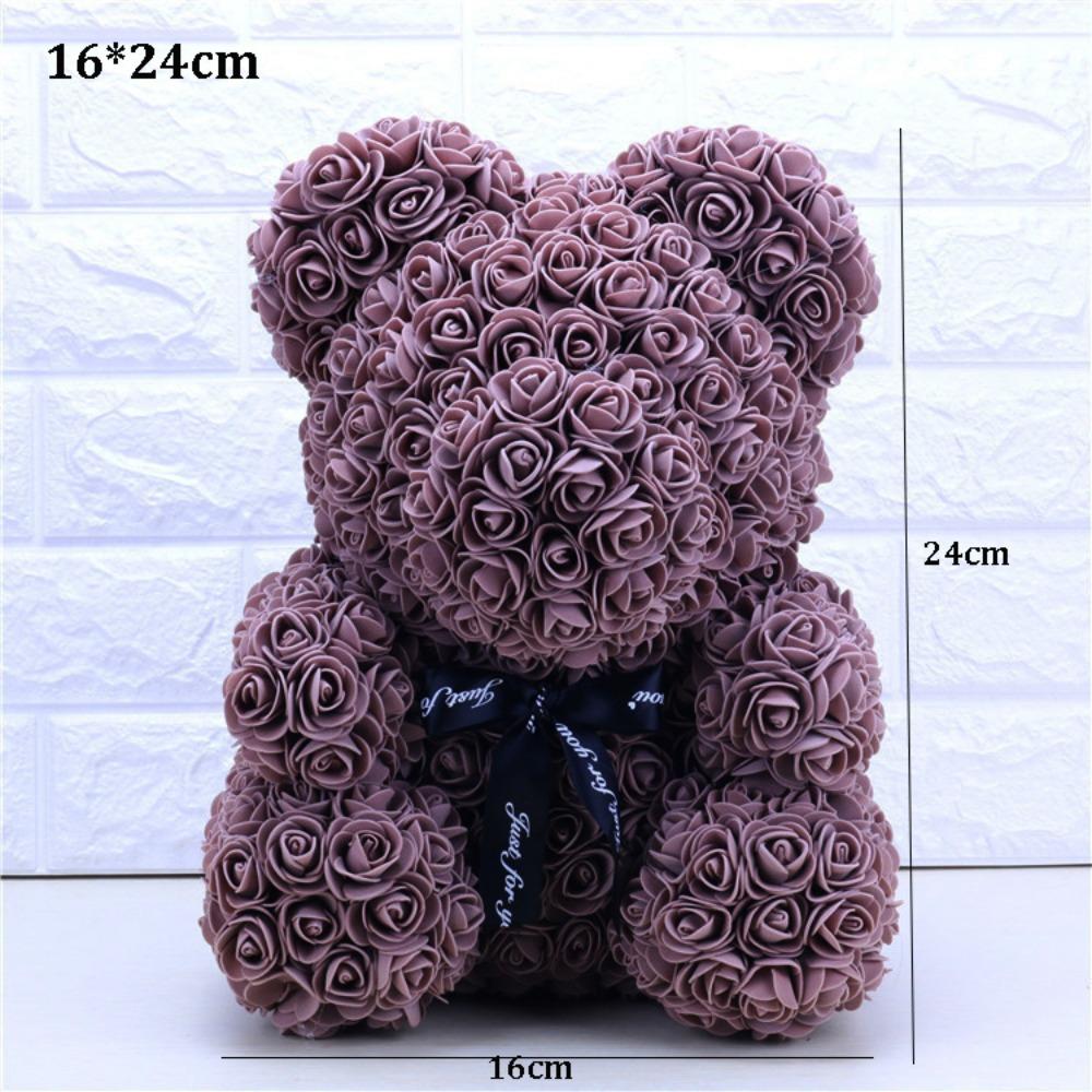 16*24cm Artificial Teddy Rose Multicolors Romantic Valentines Day Gift Girlfriend Women Anniversary Bear Flower Bear